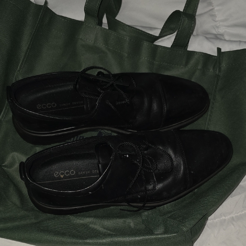 Ecco Black Leather Oxfords Classic Formal Shoes